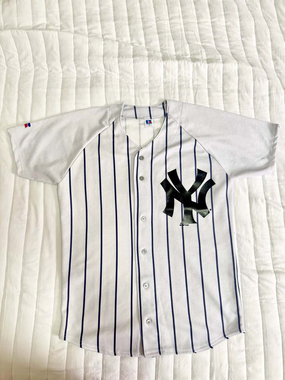 Vintage Russell Athletic New York Yankees Pinstripe Baseball Jersey Size M